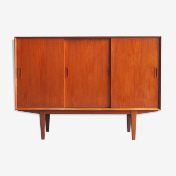 Danish teak veneer buffet with sliding doors, 1960s