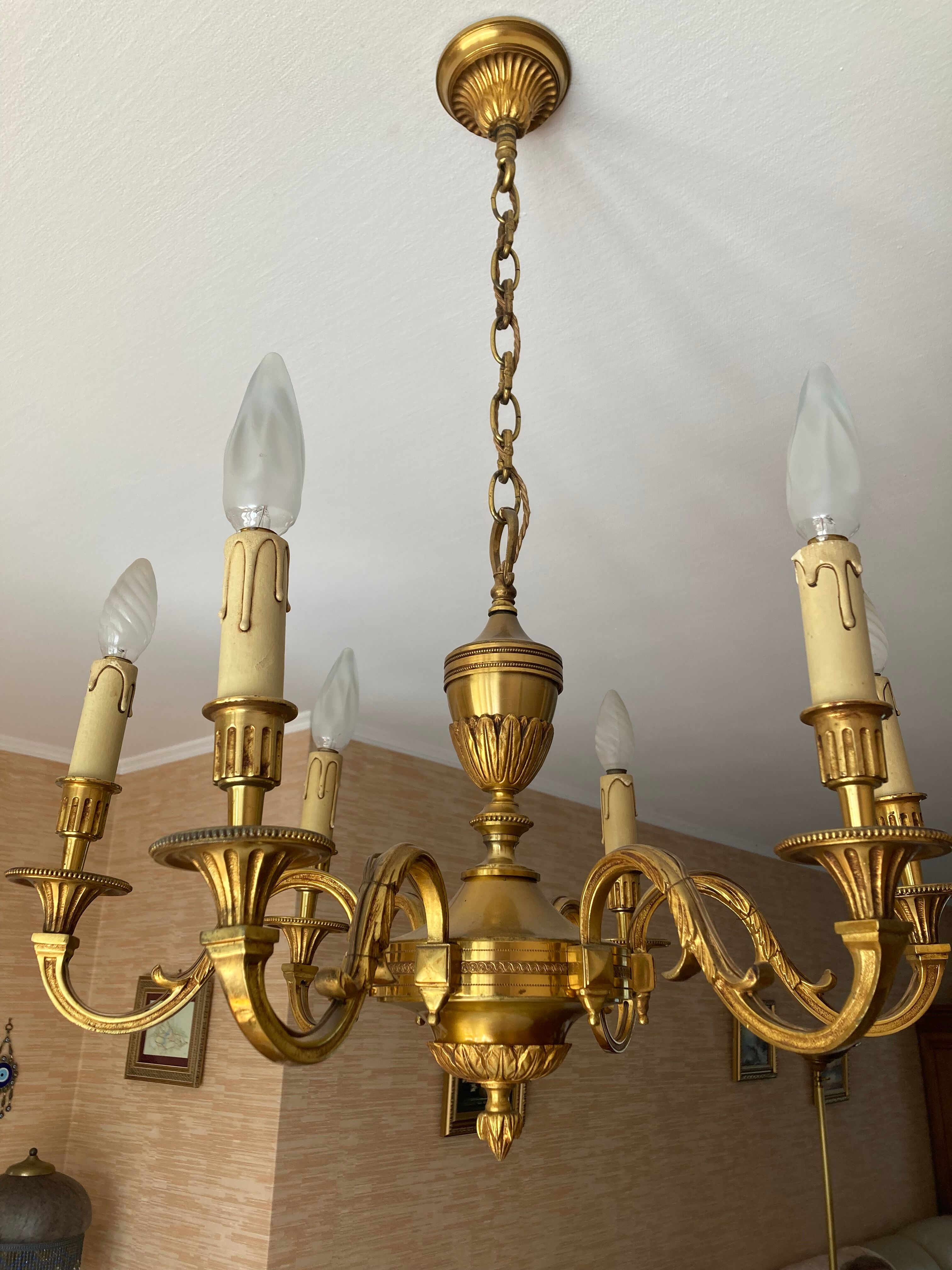 Lustre 6 branches en bronze | Selency