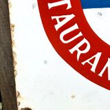 Old enamelled plate tourist restaurant