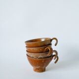 Lot de 4 tasses à café / thé en grès émaillé 1970