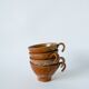 Lot de 4 tasses à café / thé en grès émaillé 1970