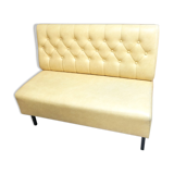 Yellow vintage bistro bench, 1960