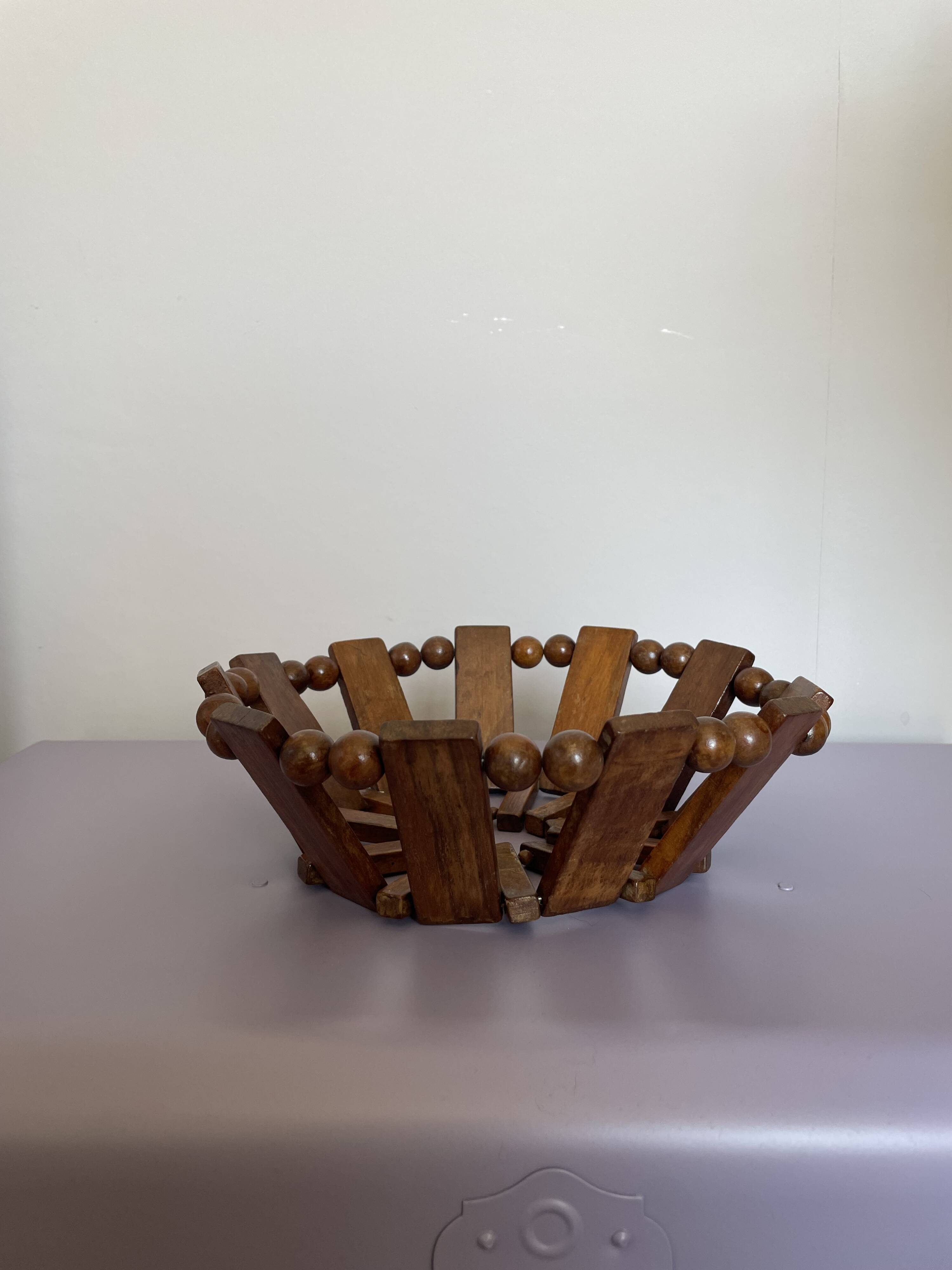 Teak fruit basket