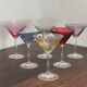 Cocktail glasses in glass