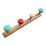 Vintage wall coat rack - Wood and plastic - 1970s