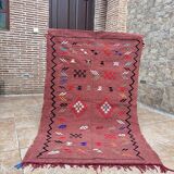 Handmade wool Berber rug: Moroccan Kilim Boho floor rug
