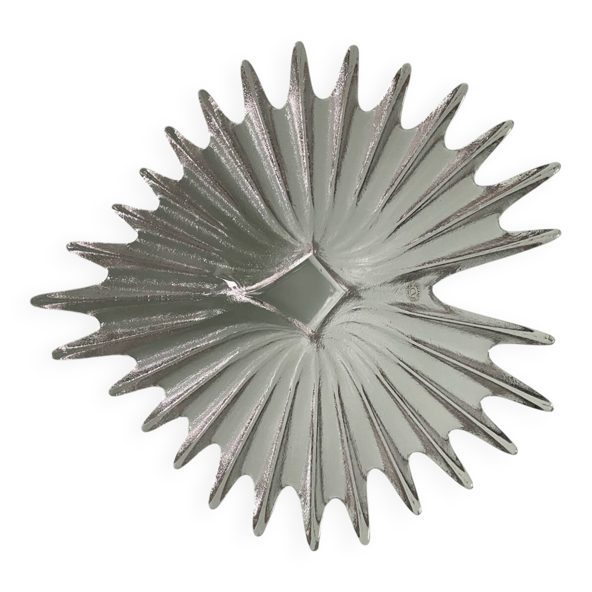 Textured glass centerpiece, made by Dartington