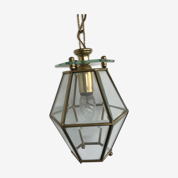 Lantern in glass and brass