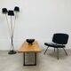 1950s coffee table in the style of Alain Richard, wood and metal.
