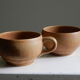 2 enamelled sandstone cups made in France, Rhodaceram 58
