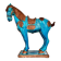 Sculpture d’un cheval Tang en faïence bleue turquoise