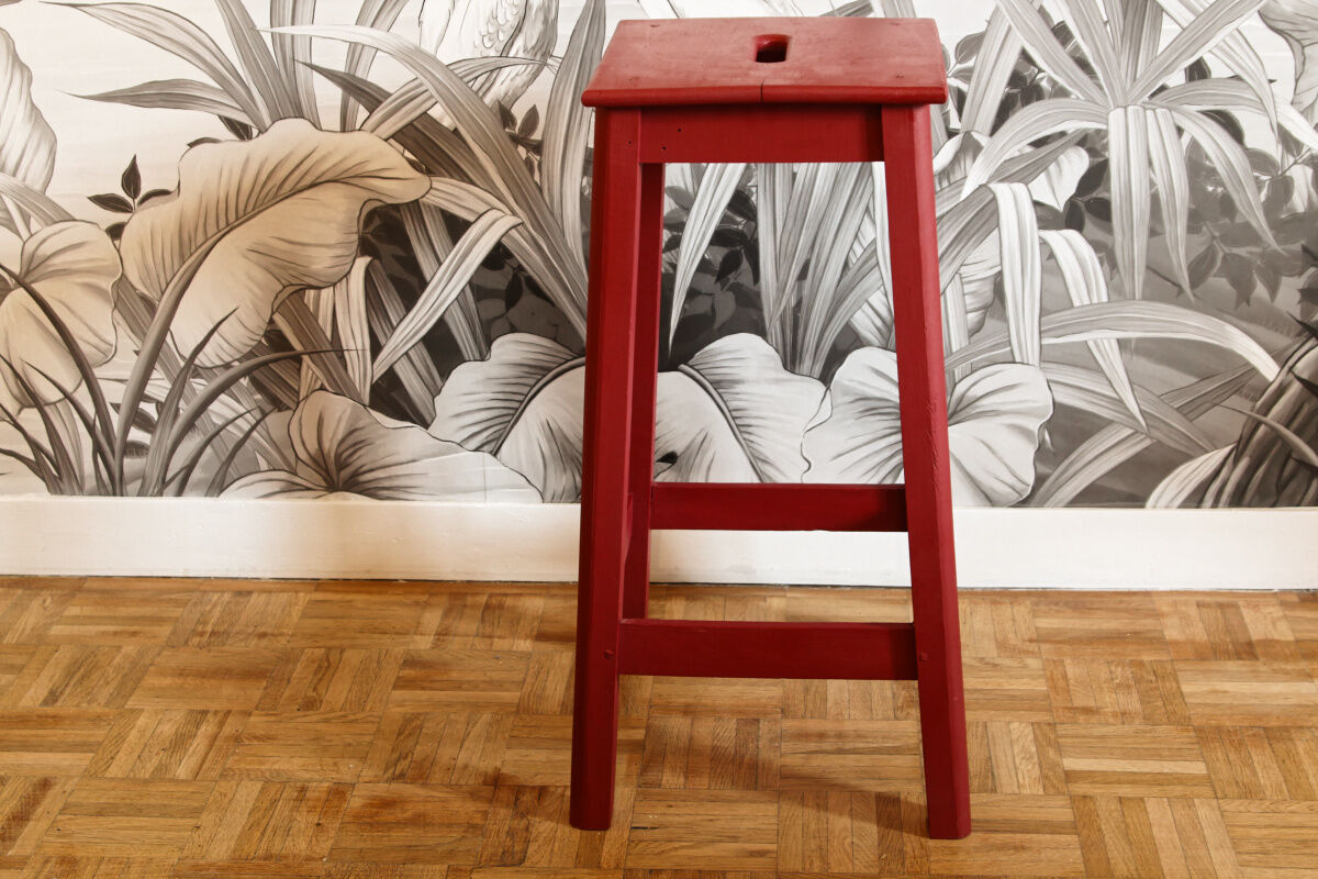 Wooden workshop stool