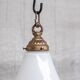Mid-century opaline and brass pendant light