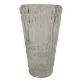 Chiseled glass vase, "round and striped" patterns