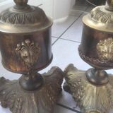 Paire de pieds de lampes anciennes en laiton