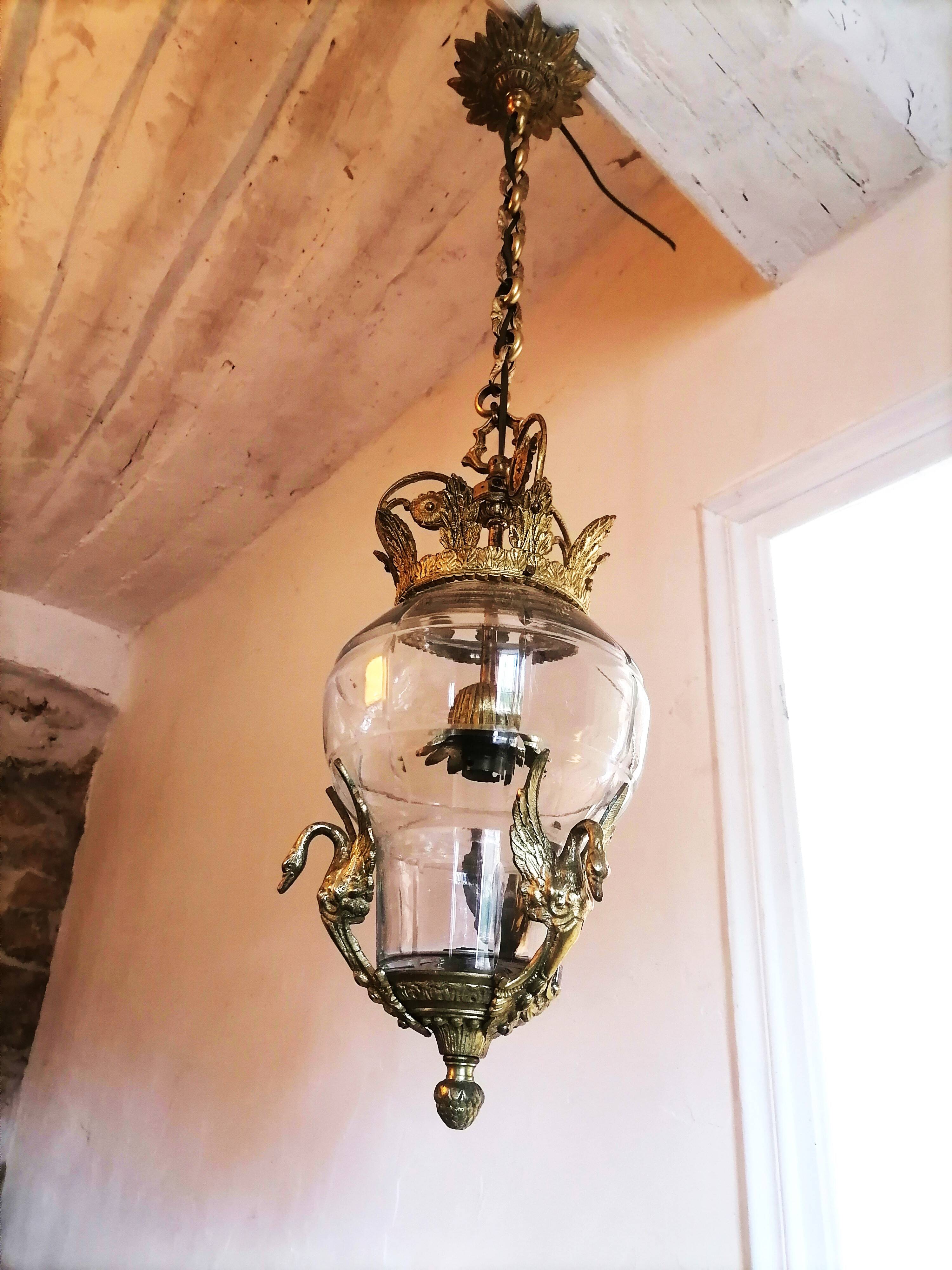 Chandelier, empire style lantern.