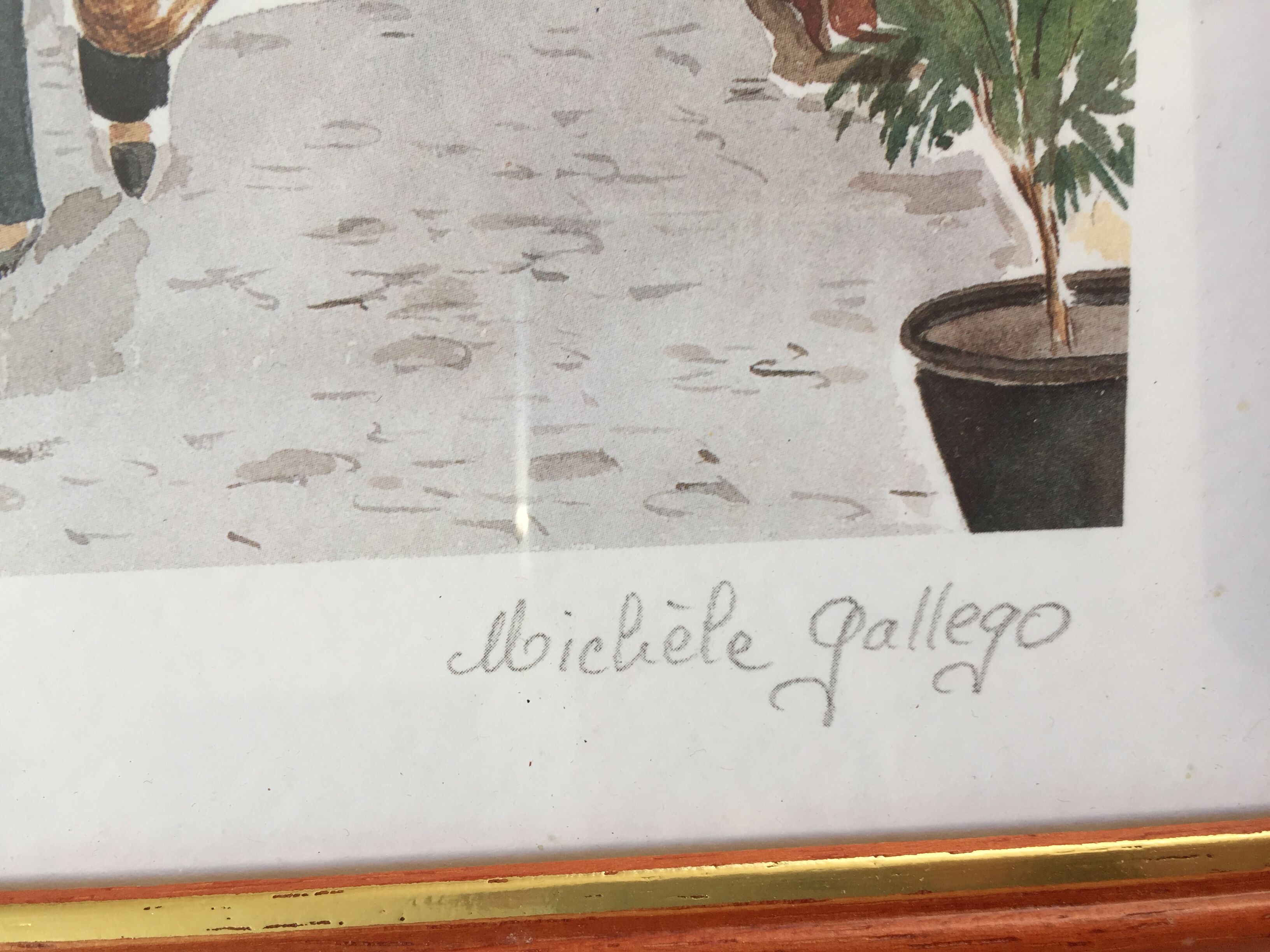 Framed watercolor by Michèle Gallego - Fréjus