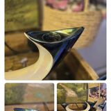 Magnifique Paire De Bougeoirs En Verceram 1950