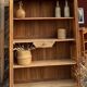 Large antique bookcase in raw solid oak