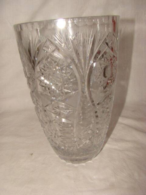 large cut crystal vase from "Bohemia" from the 1970s