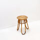Bohemian plant stand or side table in rattan and bamboo - 1960s
