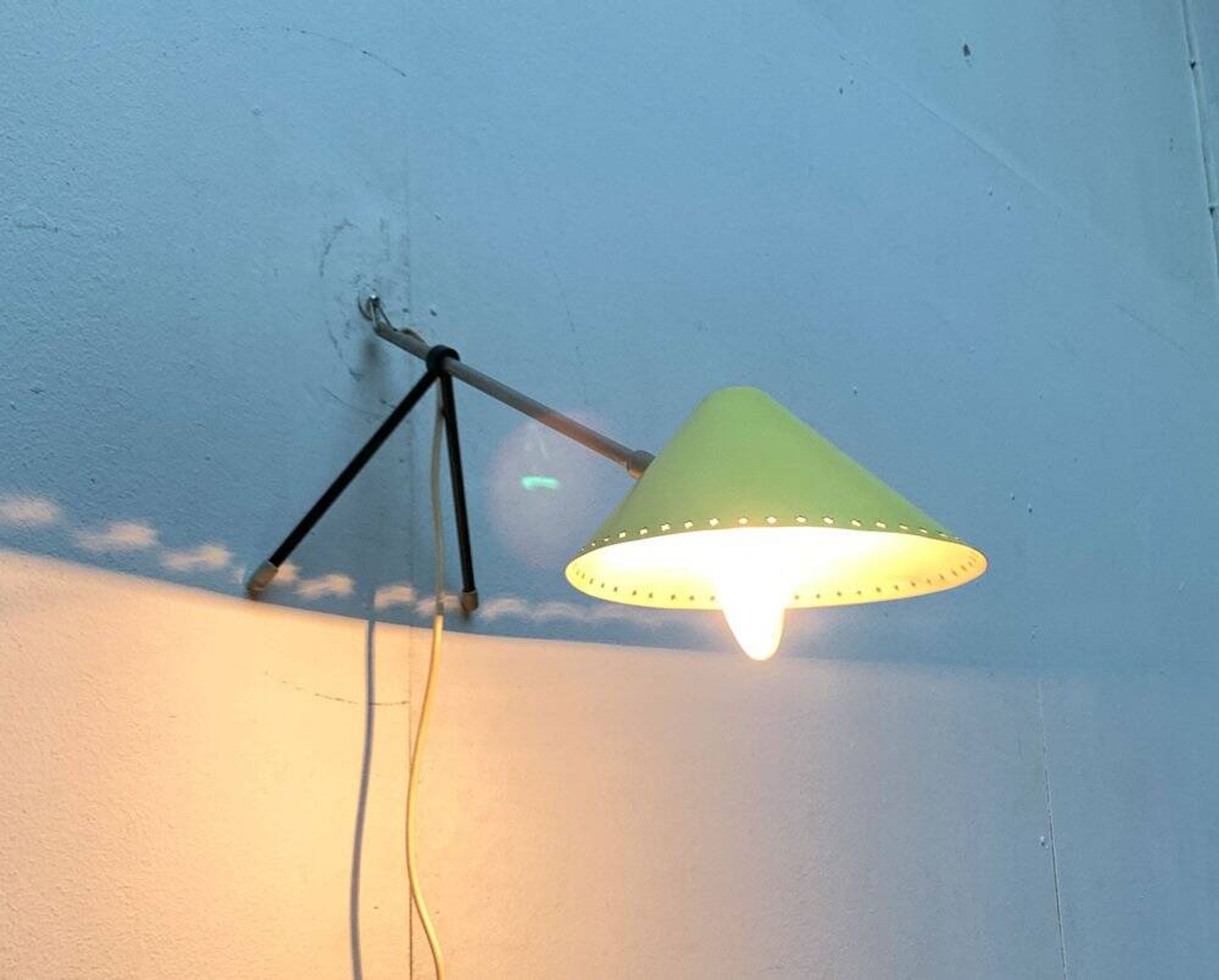 Mid-Century minimalist table or wall lamp Pinocchio by H. Busquet for Hala Zeist, 1950s