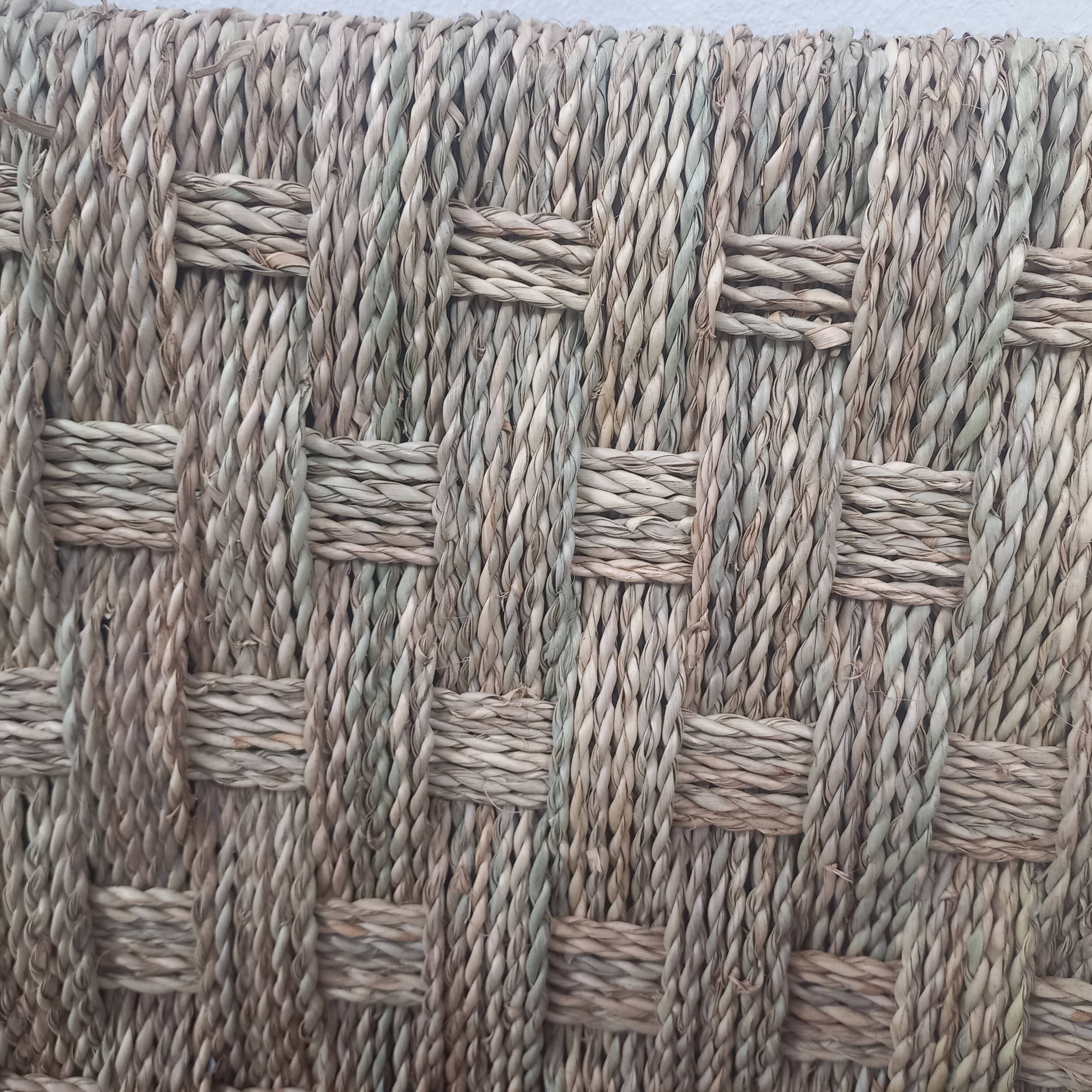 Chair woven from palm leaves