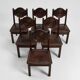 Ensemble de six chaises de salle à manger, acajou, France, années 1930 - Etienne Kohlmann
