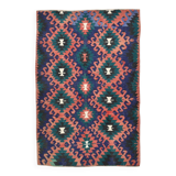Red & Blue Geometric Vintage Kilim Rug, 158x238Cm