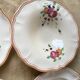 6 Plates and Dish with Painted Flowers Faïencerie Longchamp Monaco 1960s
