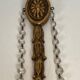 Important Pair of Gilded Carved Wood Wall Lights with Crystal Garlands