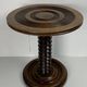 Brutalist Wood Turned Wine Press Side Table in the style of Charles Dudouyt