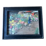 Tableau encadré de Kaki Brunet «  marché aux fleurs »