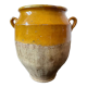 Old yellow glazed terracotta grease pot south west France