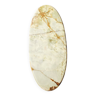 Oval coffee table in onyx and bronze – natural stone top – st