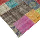 Handwoven Turkish Contemporary 203 cm x 301 cm Multicolor Patchwork Carpet