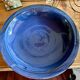 Vintage blue fruit bowl 1980s enamelled stoneware