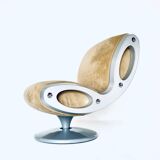 Pair of "Gluon" swivel armchairs by Marc Newson for Moroso, 1990's