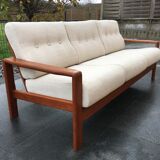 Canapé scandinave 3 places teck années 1970
