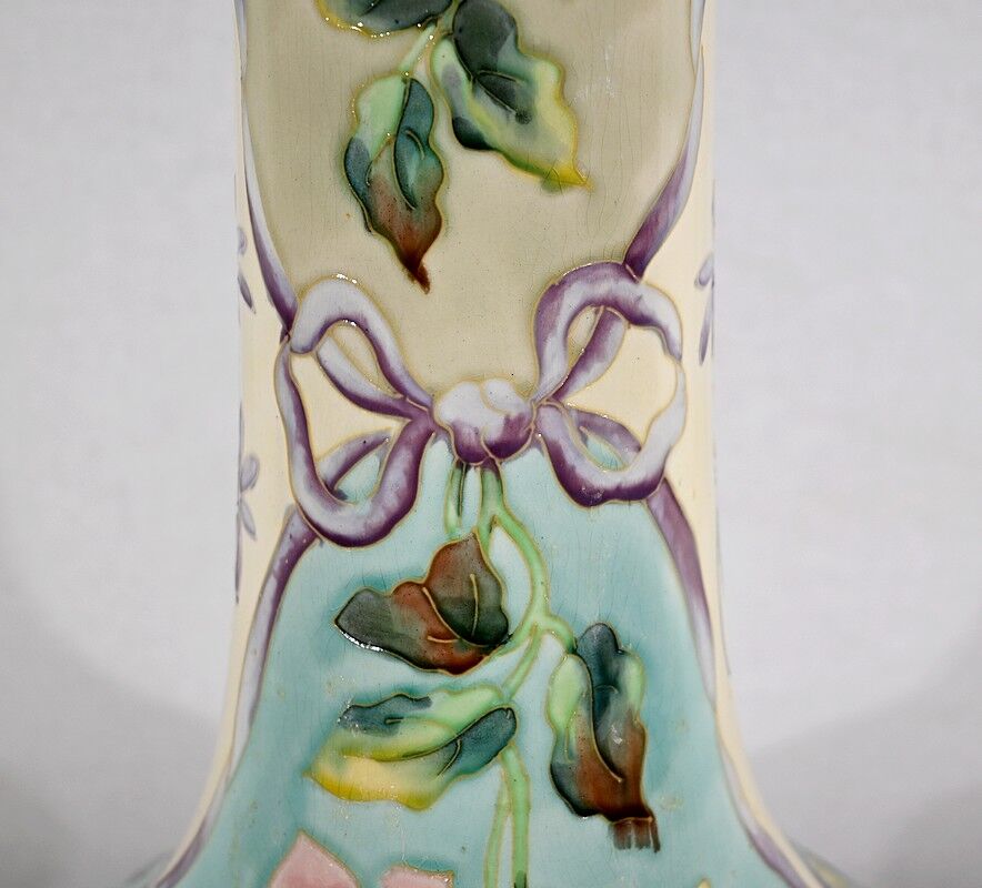 Important earthenware vase by Longchamp, Art Nouveau - 1900