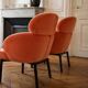 Paire de fauteuils italiens en velours corail, années 70