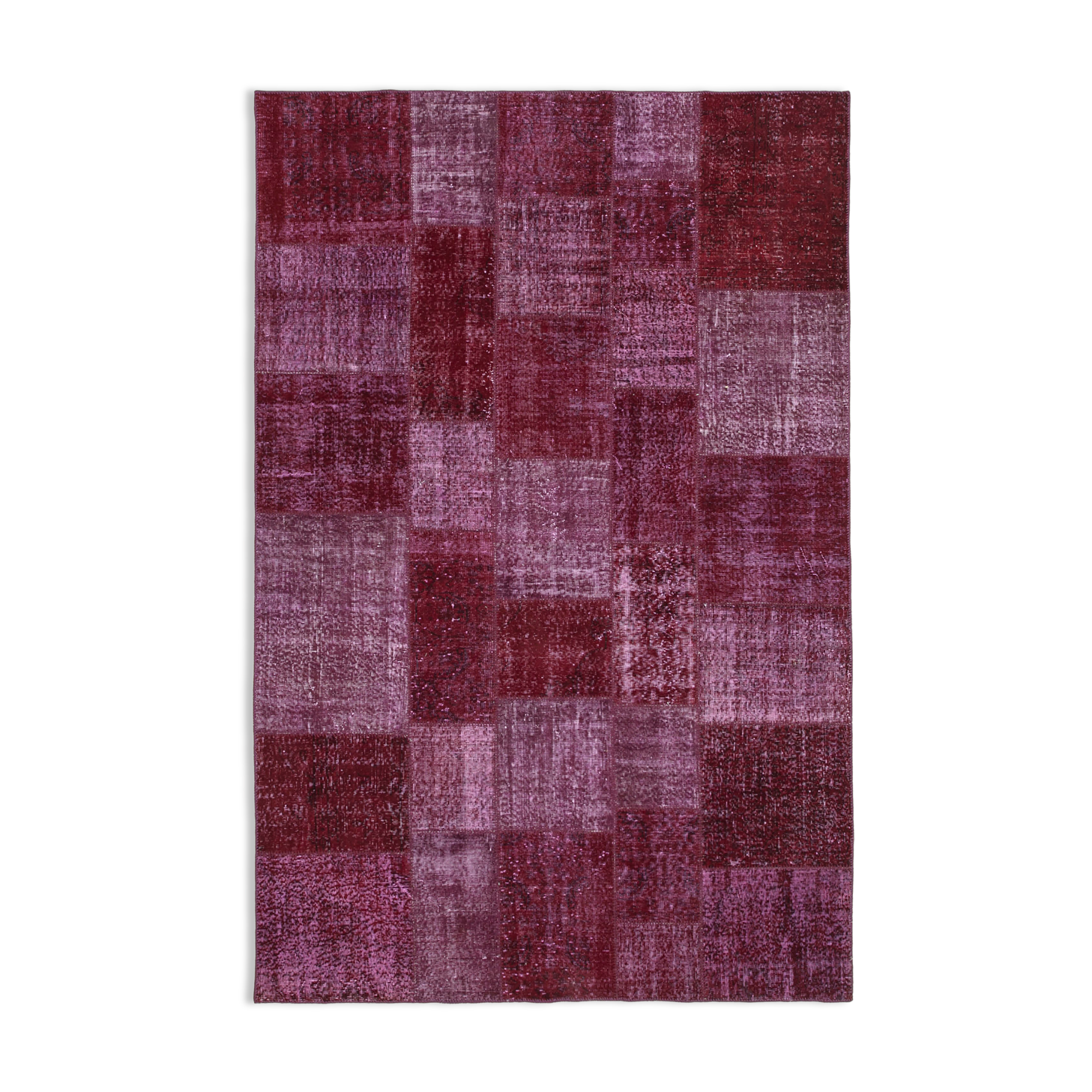 Handmade Oriental Contemporary 199 cm x 300 cm Red Patchwork Carpet