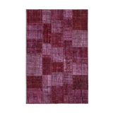 Handmade Oriental Contemporary 199 cm x 300 cm Red Patchwork Carpet