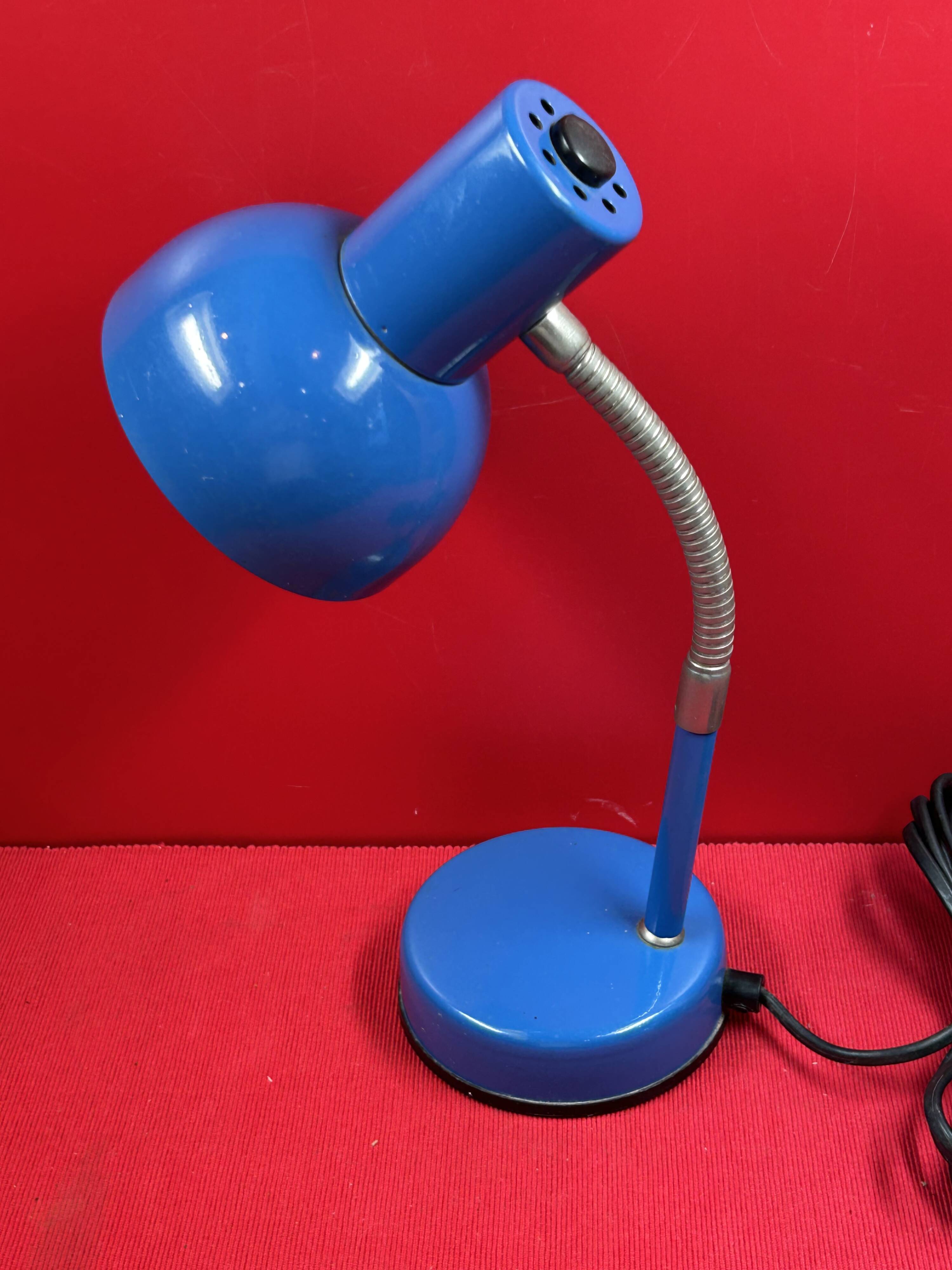 Vintage Klein Blue Desk Lamp by Veb Narva, 1950s/1960s