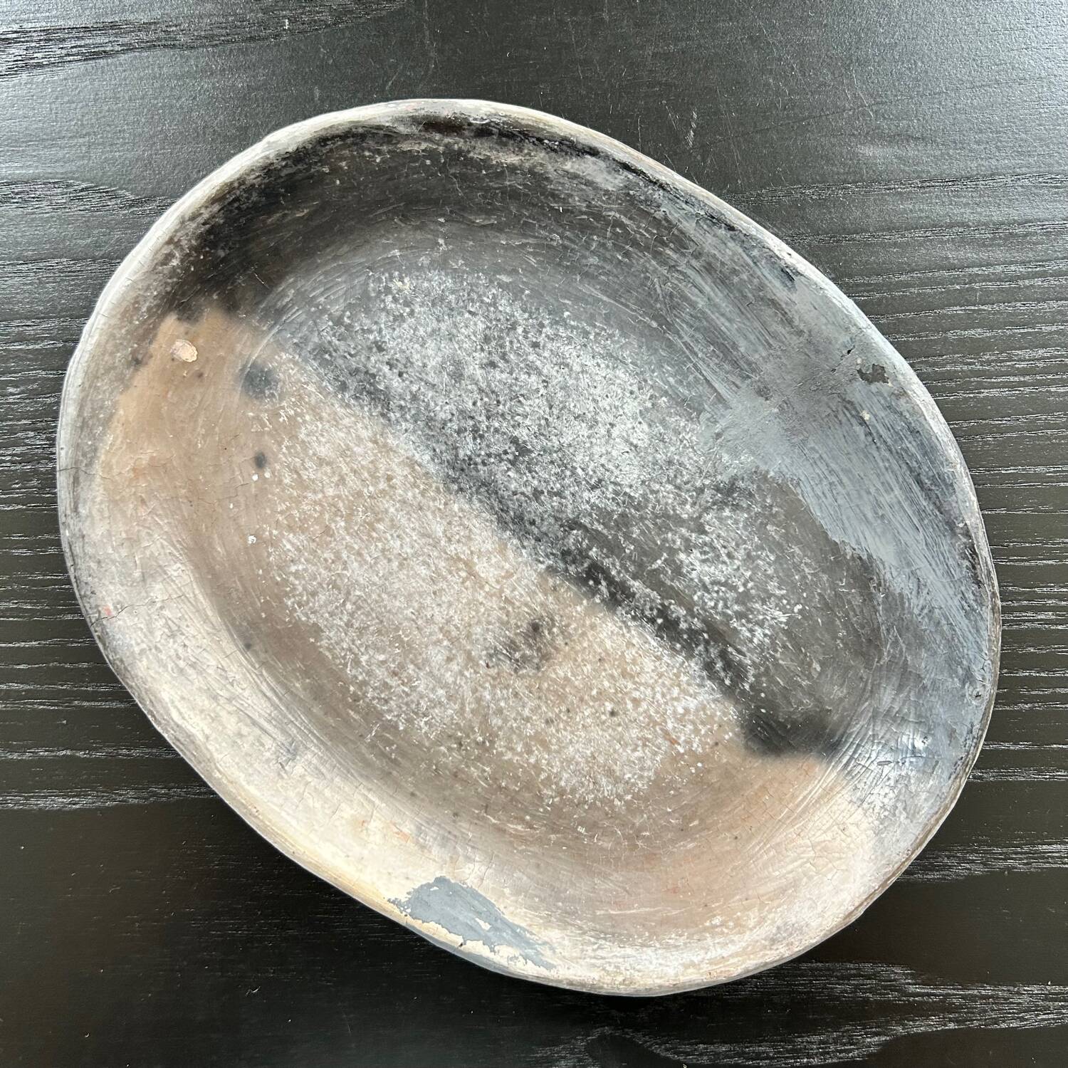 Handmade clay and ash dish