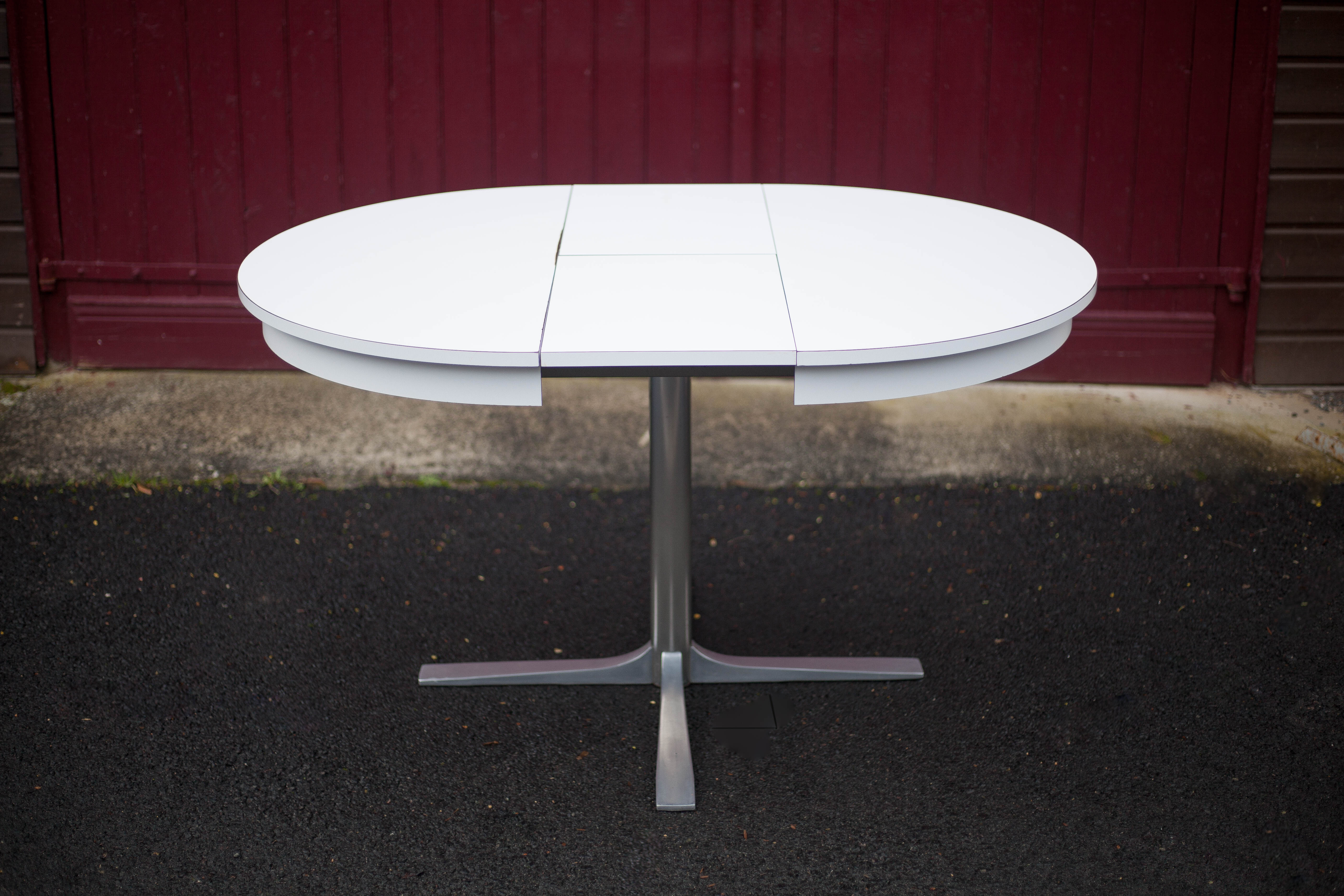Round table formica white vintage 60/70