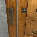 Notary cabinet with drawers in solid walnut, Napoleon III period, circa 1850