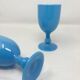 2 blue opaline glasses from Portieux