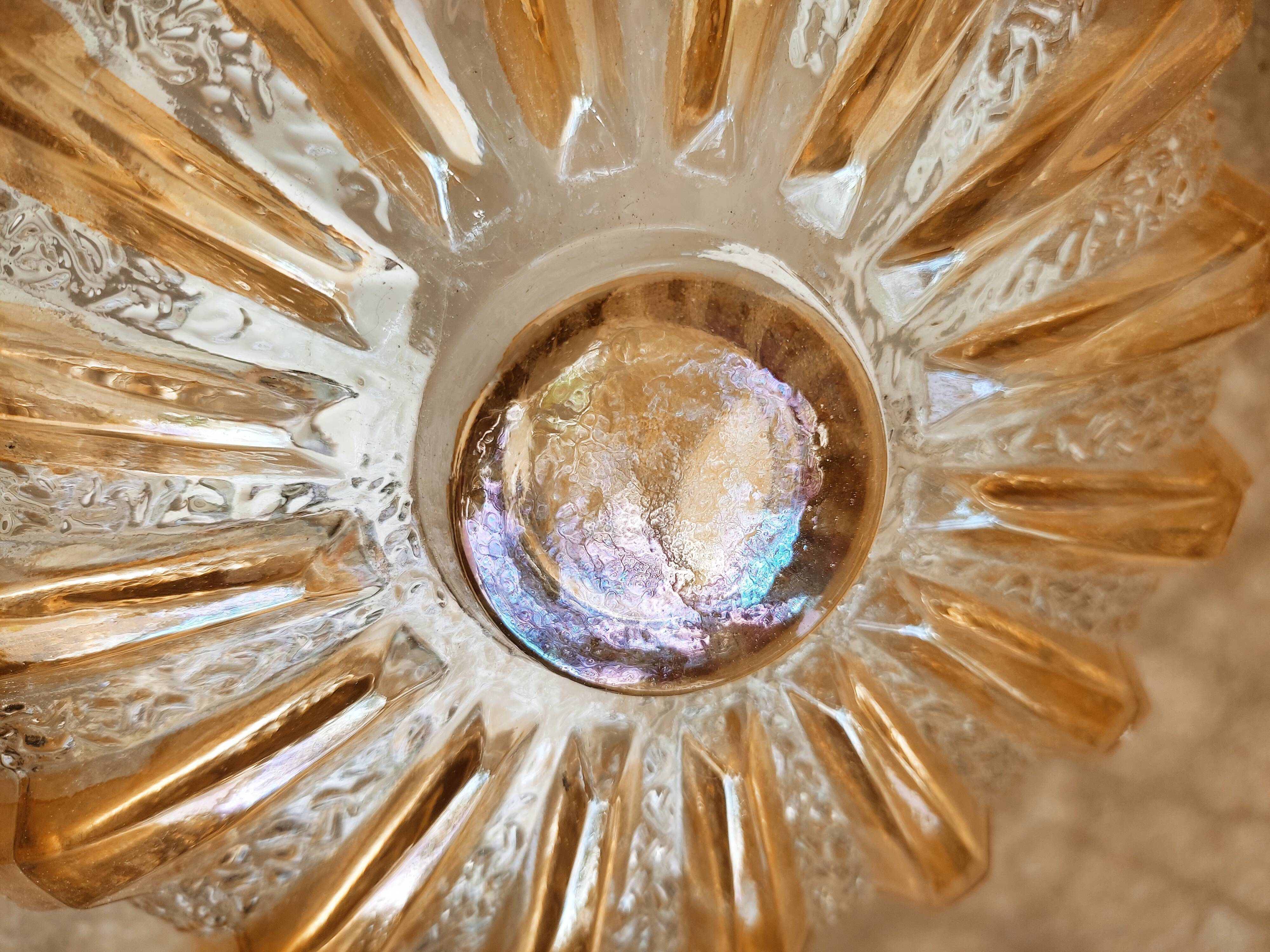 Ceiling lamp or sun wall lamp in iridescent glass