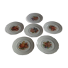 Lot de 6 assiettes en porcelaine décorées de fruits divers
